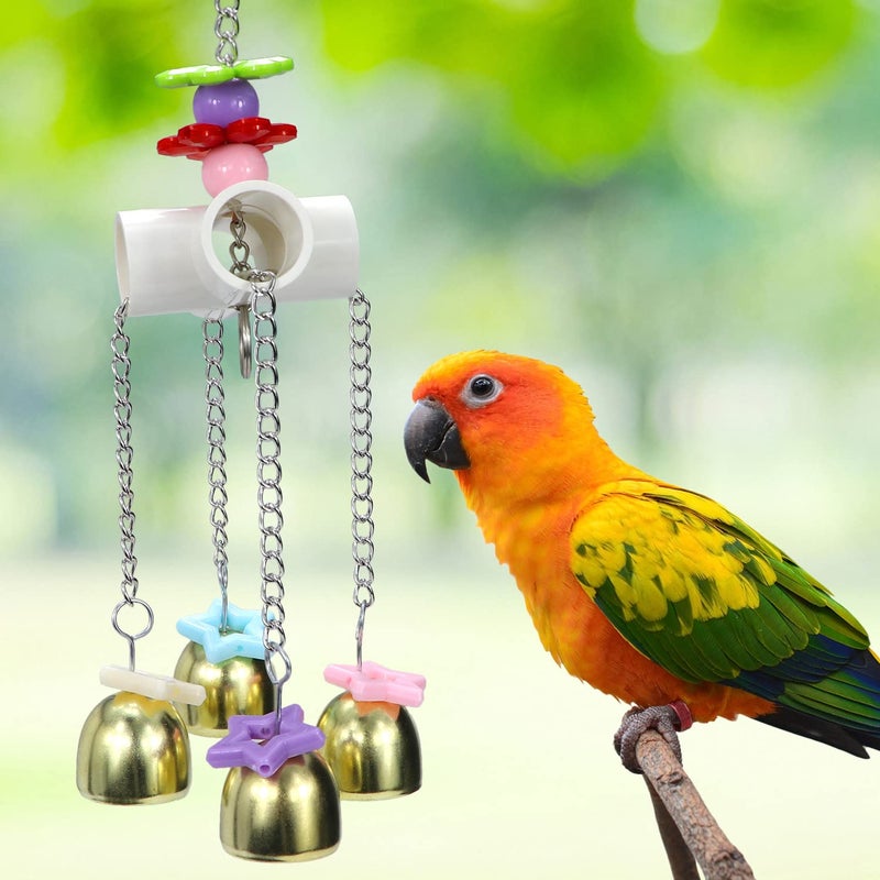 Litewoo Bird Stainless Steel Bell Toys, Safe and Stable Hanging Spoons Pipe Chew Bite Toyï¼ˆAï¼‰ - Image 5